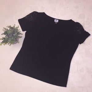 Worthington Career Top with Lace Sleeve Detail